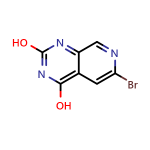 Chemical structure of 6-bromopyrido[3,4-d]pyrimidine-2,4-diol , AChemBlock Y218451