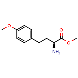 Chemical structure of methyl (S)-2-amino-4-(4-methoxyphenyl)butanoate , CAS 502697-51-0, AChemBlock Y218459
