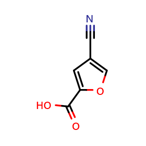 Chemical structure of 4-cyanofuran-2-carboxylic acid , CAS 1369496-50-3, AChemBlock Y218468