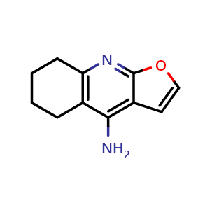 Chemical structure of 5,6,7,8-tetrahydrofuro[2,3-b]quinolin-4-amine , AChemBlock Y218470