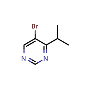 Chemical structure of 5-bromo-4-isopropylpyrimidine , CAS 951884-28-9, AChemBlock Y218476
