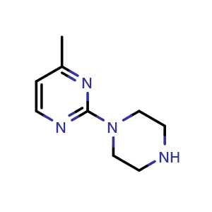 Chemical structure of 4-methyl-2-(piperazin-1-yl)pyrimidine , CAS 59215-36-0, AChemBlock Y218503