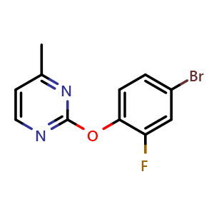 Chemical structure of 2-(4-bromo-2-fluorophenoxy)-4-methylpyrimidine , CAS 2847093-80-3, AChemBlock Y218508