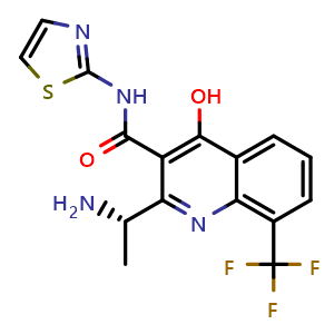 (S)-2-(1-aminoethyl)-4-hydroxy-N-(thiazol-2-yl)-8-(trifluoromethyl)quinoline-3-carboxamide