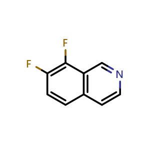 Chemical structure of 7,8-difluoroisoquinoline , CAS 475994-57-1, AChemBlock Y218521