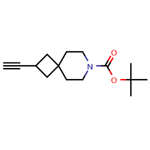 Chemical structure of tert-butyl 2-ethynyl-7-azaspiro[3.5]nonane-7-carboxylate , CAS 2566693-20-5, AChemBlock Y218555