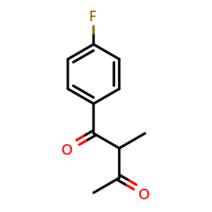 Chemical structure of 1-(4-fluorophenyl)-2-methylbutane-1,3-dione , CAS 1501332-09-7, AChemBlock Y218558