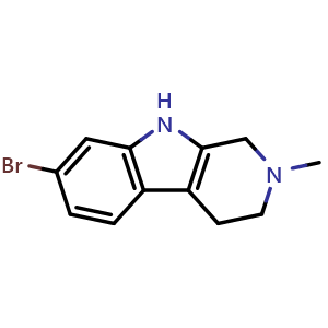 Chemical structure of 7-bromo-2-methyl-2,3,4,9-tetrahydro-1H-pyrido[3,4-b]indole , CAS 2589701-33-5, AChemBlock Y218595