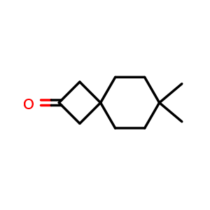 Chemical structure of 7,7-dimethylspiro[3.5]nonan-2-one , CAS 2384680-04-8, AChemBlock Y218607