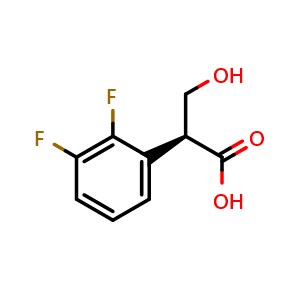 Chemical structure of (S)-2-(2,3-difluorophenyl)-3-hydroxypropanoic acid , CAS 2817757-96-1, AChemBlock Y218651