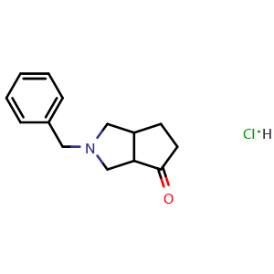 Chemical structure of 2-benzylhexahydrocyclopenta[c]pyrrol-4(1H)-one hydrochloride , CAS 913575-08-3, AChemBlock Y218664
