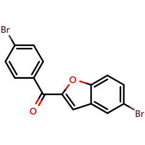 Chemical structure of (5-bromobenzofuran-2-yl)(4-bromophenyl)methanone , CAS 83806-46-6, AChemBlock Y218669