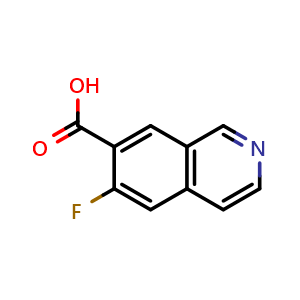 Chemical structure of 6-Fluoroisoquinoline-7-carboxylic acid , CAS 2361634-92-4, AChemBlock Y218682