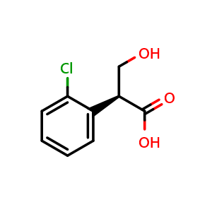 Chemical structure of (S)-2-(2-chlorophenyl)-3-hydroxypropanoic acid , CAS 2382304-95-0, AChemBlock Y218699