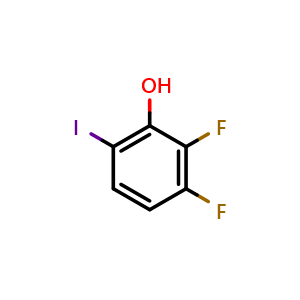 Chemical structure of 2,3-difluoro-6-iodophenol , CAS 186590-28-3, AChemBlock Y218737