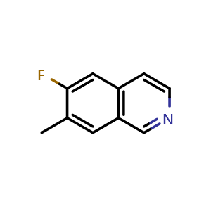 Chemical structure of 6-fluoro-7-methylisoquinoline , CAS 918491-53-9, AChemBlock Y218741