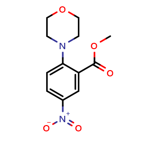 Chemical structure of methyl 2-morpholino-5-nitrobenzoate , CAS 83909-55-1, AChemBlock Y218751