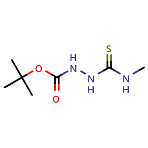 Chemical structure of tert-Butyl 2-(methylcarbamothioyl)hydrazine-1-carboxylate , CAS 129346-17-4, AChemBlock Y218754