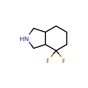 Chemical structure of 4,4-difluorooctahydro-1H-isoindole , CAS 1214875-22-5, AChemBlock Y218770