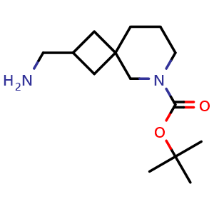 Chemical structure of tert-butyl 2-(aminomethyl)-6-azaspiro[3.5]nonane-6-carboxylate , CAS 1440961-44-3, AChemBlock Y218772