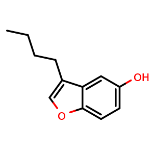 Chemical structure of 3-butylbenzofuran-5-ol , CAS 1841102-19-9, AChemBlock Y218805
