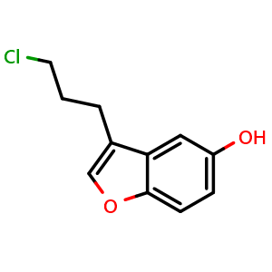 Chemical structure of 3-(3-Chloropropyl)benzofuran-5-ol , CAS 2581215-25-8, AChemBlock Y218820