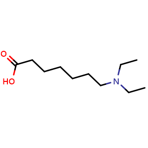 Chemical structure of 7-(diethylamino)heptanoic acid , CAS 91249-67-1, AChemBlock Y218824