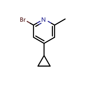 Chemical structure of 2-bromo-4-cyclopropyl-6-methylpyridine , CAS 2460493-52-9, AChemBlock Y218828