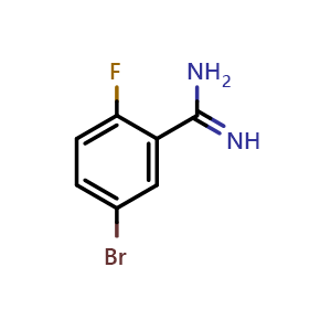 Chemical structure of 5-bromo-2-fluorobenzimidamide , CAS 1100752-70-2, AChemBlock Y218837