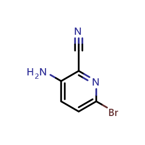 Chemical structure of 3-amino-6-bromopicolinonitrile , CAS 1807145-78-3, AChemBlock Y218839
