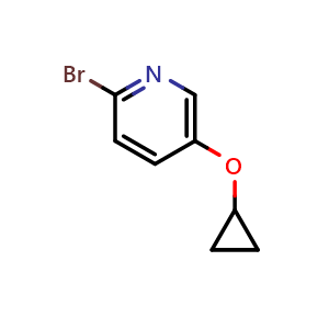Chemical structure of 2-bromo-5-cyclopropoxypyridine , CAS 1209459-24-4, AChemBlock Y218844