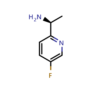 Chemical structure of (S)-1-(5-fluoropyridin-2-yl)ethan-1-amine , CAS 905587-15-7, AChemBlock Y218846