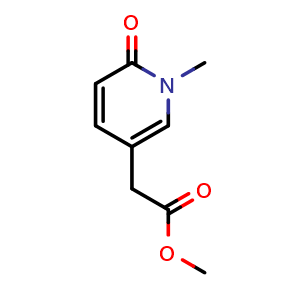 Chemical structure of methyl 2-(1-methyl-6-oxo-1,6-dihydropyridin-3-yl)acetate , CAS 828252-05-7, AChemBlock Y218849