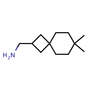 Chemical structure of (7,7-dimethylspiro[3.5]nonan-2-yl)methanamine , CAS 2851937-31-8, AChemBlock Y218867