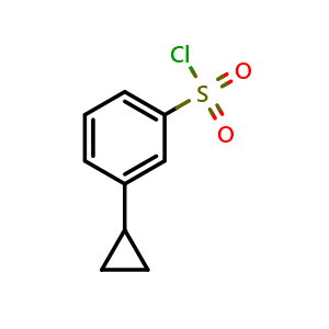 Chemical structure of 3-Cyclopropyl-benzenesulfonyl chloride , CAS 958651-12-2, AChemBlock Y218871