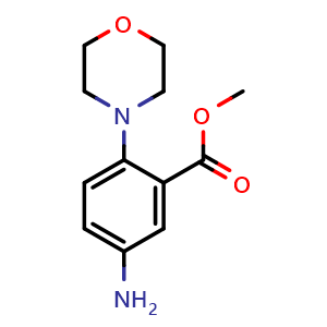 Chemical structure of methyl 5-amino-2-morpholinobenzoate , CAS 83909-35-7, AChemBlock Y218883