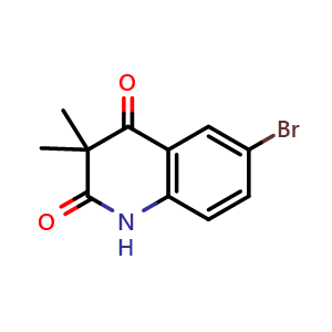 Chemical structure of 6-bromo-3,3-dimethylquinoline-2,4(1H,3H)-dione , CAS 184041-29-0, AChemBlock Y218929