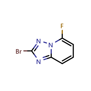 Chemical structure of 2-bromo-5-fluoro-[1,2,4]triazolo[1,5-a]pyridine , CAS 1936175-03-9, AChemBlock Y218939