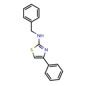 Chemical structure of N-benzyl-4-phenylthiazol-2-amine , CAS 15087-97-5, AChemBlock Y218968