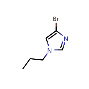Chemical structure of 4-Bromo-1-(n-propyl)imidazole , CAS 1353856-52-6, AChemBlock Y218994