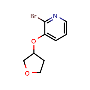 Chemical structure of 2-bromo-3-((tetrahydrofuran-3-yl)oxy)pyridine , CAS 1049023-88-2, AChemBlock Y219002