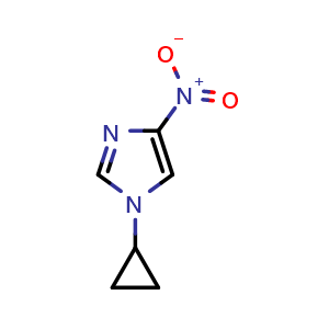 Chemical structure of 1-Cyclopropyl-4-nitro-1H-imidazole , CAS 1193639-02-9, AChemBlock Y219010