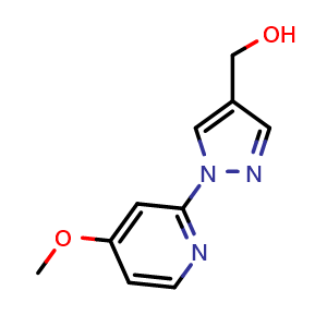 Chemical structure of (1-(4-methoxypyridin-2-yl)-1H-pyrazol-4-yl)methanol , CAS 1449117-64-9, AChemBlock Y219012