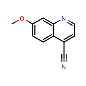 Chemical structure of 7-Methoxyquinoline-4-carbonitrile , CAS 861620-90-8, AChemBlock Y219031