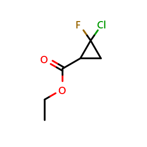 Chemical structure of ethyl 2-chloro-2-fluorocyclopropanecarboxylate , CAS 155051-93-7, AChemBlock Y219033