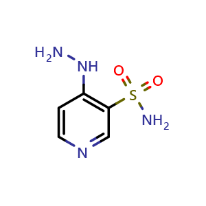 Chemical structure of 4-hydrazinylpyridine-3-sulfonamide , CAS 73742-76-4, AChemBlock Y219038