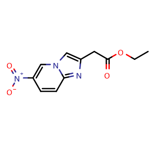 Chemical structure of ethyl 2-(6-nitroimidazo[1,2-a]pyridin-2-yl)acetate , CAS 59128-07-3, AChemBlock Y219043