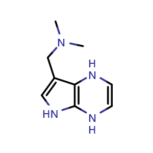 Chemical structure of 1-(4,5-dihydro-1H-pyrrolo[2,3-b]pyrazin-7-yl)-N,N-dimethylmethanamine , CAS 1624261-12-6, AChemBlock Y219044