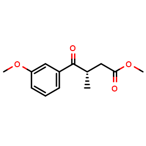 Chemical structure of (S)-methyl 4-(3-methoxyphenyl)-3-methyl-4-oxobutanoate , CAS 1799443-45-0, AChemBlock Y219056