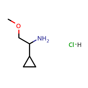 Chemical structure of 1-cyclopropyl-2-methoxyethanamine hydrochloride , CAS 1095431-18-7, AChemBlock Y219058